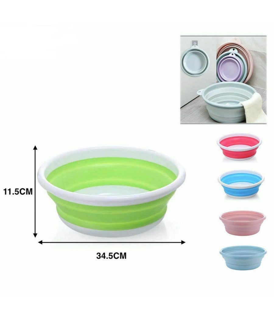 Cesto Bacinella Pieghevole Multiuso Casa Cucina Bagno Plastica Colorata         