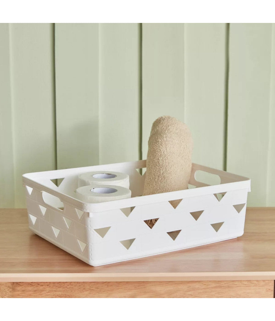 Cesto Cestino Porta Tutto Oggetti Organizzatore Rettangolare 33x25.6x11 Cm 10716         