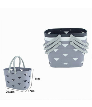 Cesto Cestino Portatutto Oggetti Con Manici 26.5x18x17cm Multiuso Assortiti 10722         