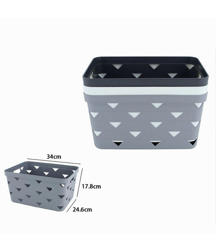 Cesto Cestino Portatutto Oggetti Organizzatore Rettangolare 34x24.6x17.8cm 10720         