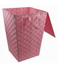 Cesto Cestino Portatutto Portaoggetti Bagno Casa Coperchio 35 X 52 Cm 79107 Rosa         
