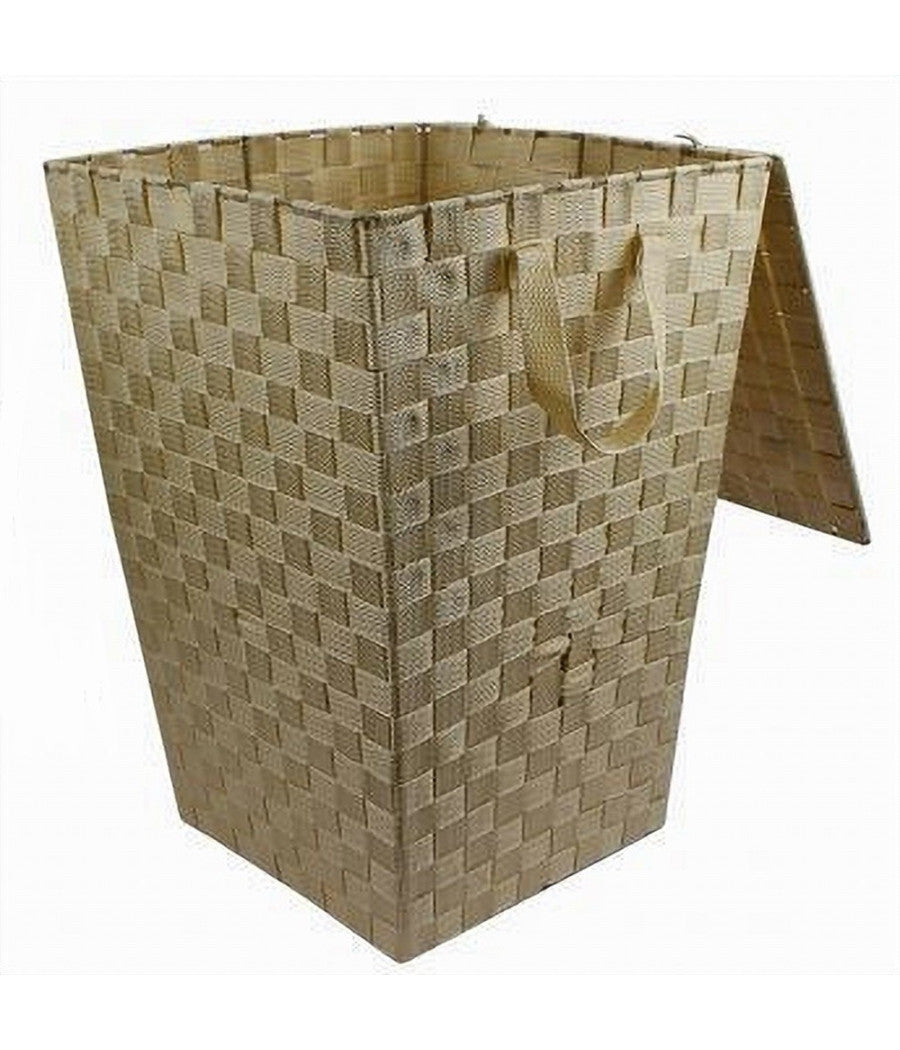 Cesto Cestino Portatutto Portaoggetti Bagno Casa Coperchio 35 X 52cm 79105 Beige         