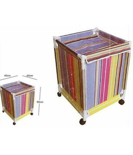 Cesto Contenitore Porta Biancheria Bucato Con Ruote Rotelle Panni Sporchi Bagno         