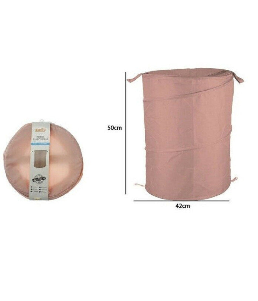 Cesto Contenitore Porta Biancheria Bucato Giochi Pieghevole 42 X 50cm Rosa 79851         