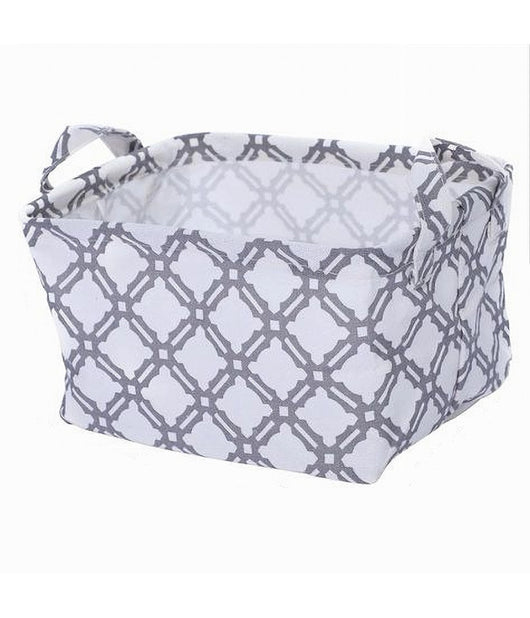 Cesto Contenitore Porta Biancheria Bucato Manici Tessuto Grigio 20x15x16cm 79202         