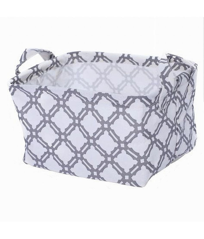 Cesto Contenitore Porta Biancheria Bucato Manici Tessuto Grigio 20x15x16cm 79202         