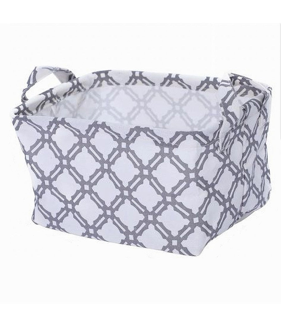 Cesto Contenitore Porta Biancheria Bucato Manici Tessuto Grigio 20x15x16cm 79202         