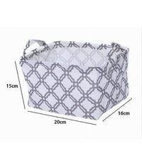 Cesto Contenitore Porta Biancheria Bucato Manici Tessuto Grigio 20x15x16cm 79202         