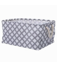 Cesto Contenitore Porta Biancheria Bucato Manici Tessuto Grigio 43x32x25cm 79208         