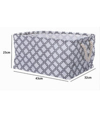 Cesto Contenitore Porta Biancheria Bucato Manici Tessuto Grigio 43x32x25cm 79208         