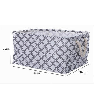 Cesto Contenitore Porta Biancheria Bucato Manici Tessuto Grigio 43x32x25cm 79208         