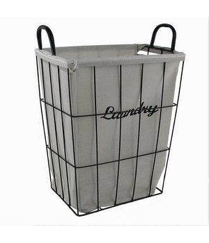 Cesto Contenitore Porta Biancheria In Tessuto Struttura In Metallo Bagno 10633         