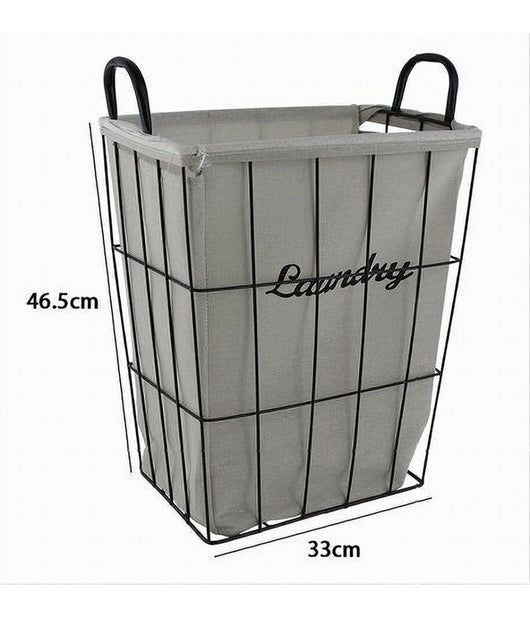 Cesto Contenitore Porta Biancheria In Tessuto Struttura In Metallo Bagno 10633         