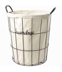 Cesto Contenitore Porta Biancheria Tessuto Con Struttura In Metallo Bagno 10629         