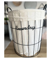 Cesto Contenitore Porta Biancheria Tessuto Con Struttura In Metallo Bagno 10629         