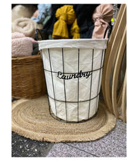 Cesto Contenitore Porta Biancheria Tessuto Con Struttura In Metallo Bagno 10629         