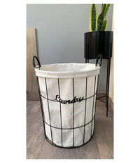 Cesto Contenitore Porta Biancheria Tessuto Con Struttura In Metallo Bagno 10629         