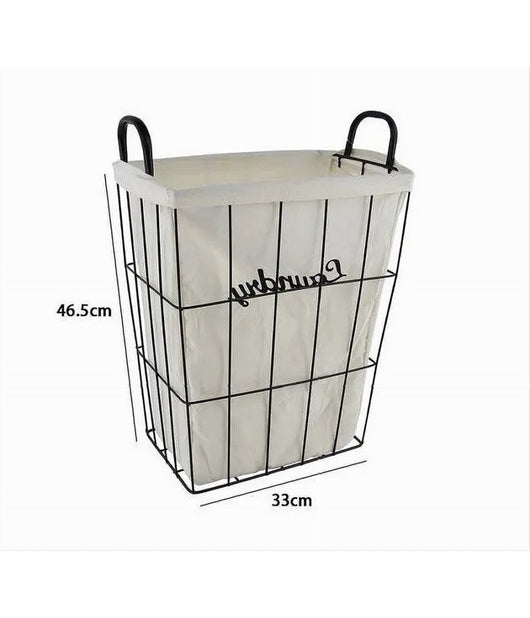 Cesto Contenitore Portabiancheria In Tessuto Con Struttura In Metallo Bagno 10630         