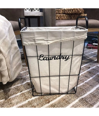 Cesto Contenitore Portabiancheria In Tessuto Con Struttura In Metallo Bagno 10630         