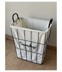 Cesto Contenitore Portabiancheria In Tessuto Con Struttura In Metallo Bagno 10630         