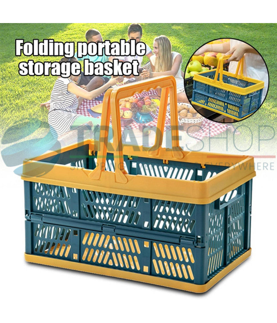 Cesto Contenitori Cestino Portaoggetti Organizer Cassetta Pieghevole Impilabile         