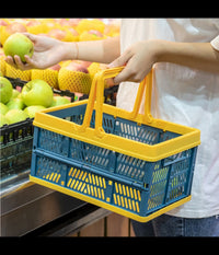 Cesto Contenitori Cestino Portaoggetti Organizer Cassetta Pieghevole Impilabile         