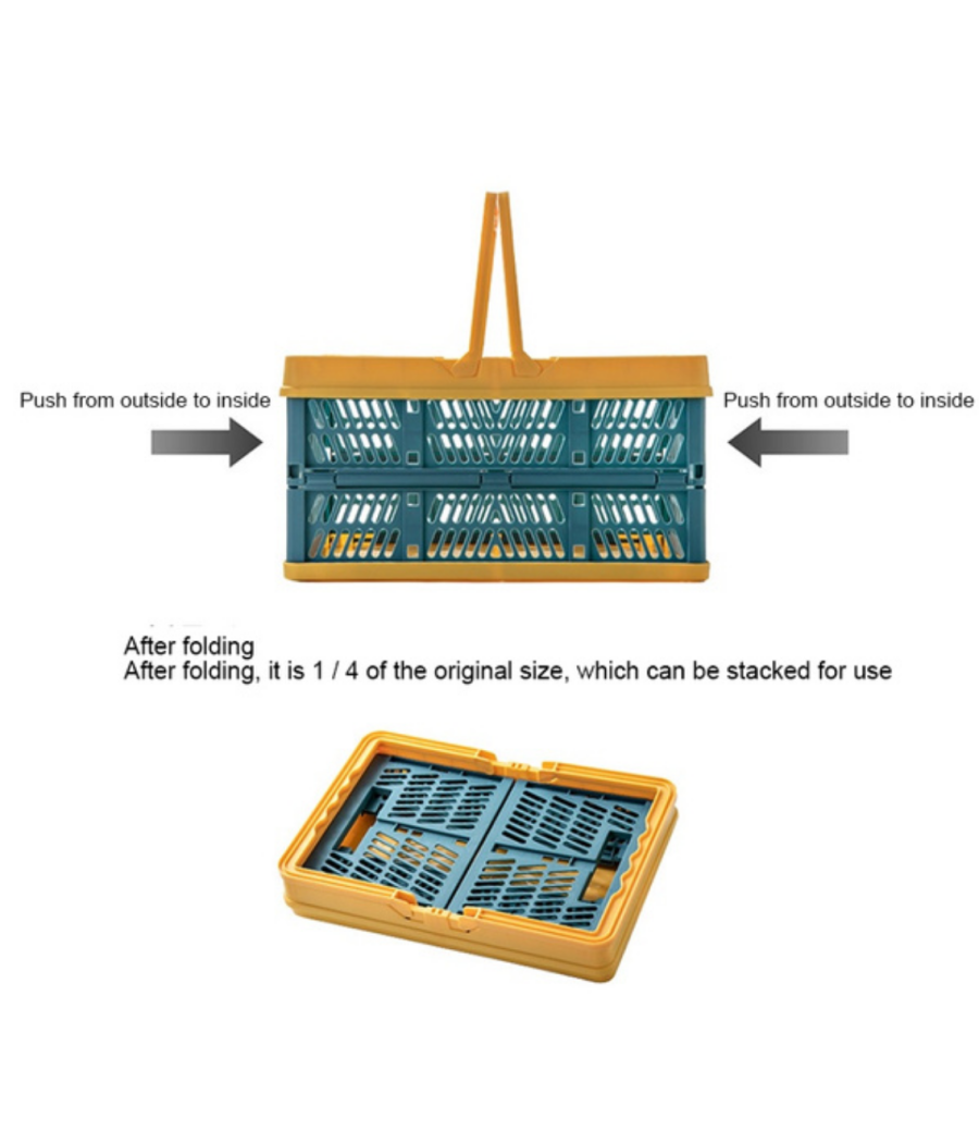 Cesto Contenitori Cestino Portaoggetti Organizer Cassetta Pieghevole Impilabile         