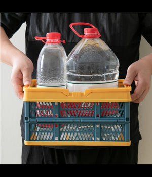 Cesto Contenitori Cestino Portaoggetti Organizer Cassetta Pieghevole Impilabile         