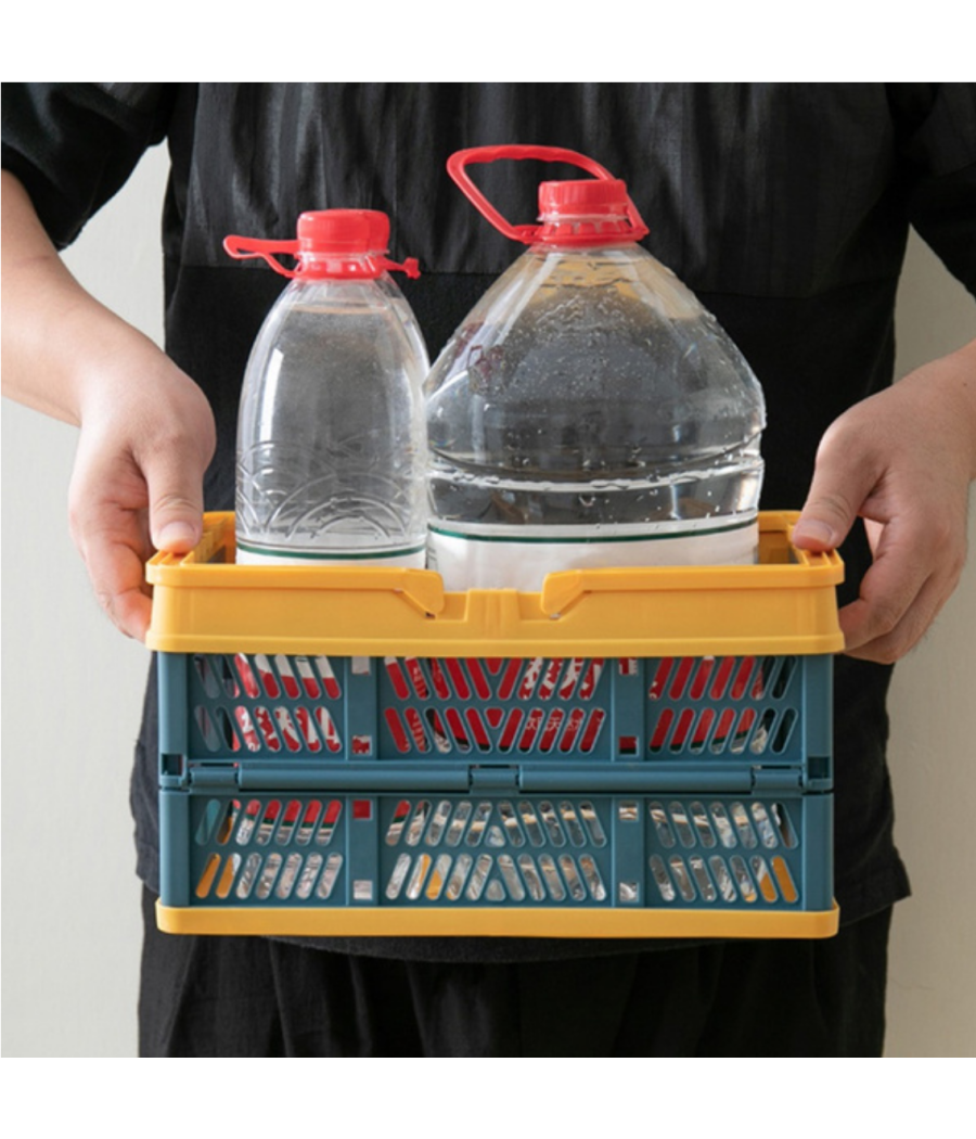 Cesto Contenitori Cestino Portaoggetti Organizer Cassetta Pieghevole Impilabile         