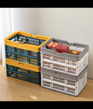 Cesto Contenitori Cestino Portaoggetti Organizer Cassetta Pieghevole Impilabile         