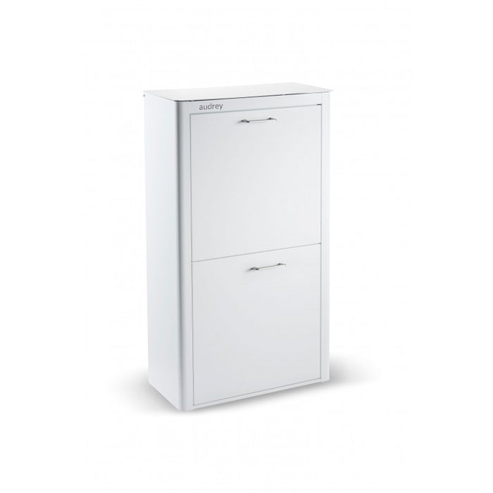 Cesto per la biancheria AUDREY , 100L, 3 scomparti, metallo bianco, design moderno