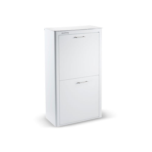Cesto per la biancheria AUDREY , 100L, 3 scomparti, metallo bianco, design moderno