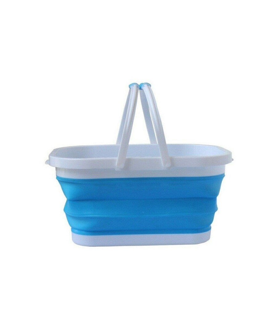 Cesto Pieghevole In Silicone Multiuso Bagno Cucina Pic Nic Alimenti 38x27x19cm         