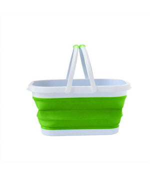 Cesto Pieghevole In Silicone Multiuso Bagno Cucina Pic Nic Alimenti 38x27x19cm         