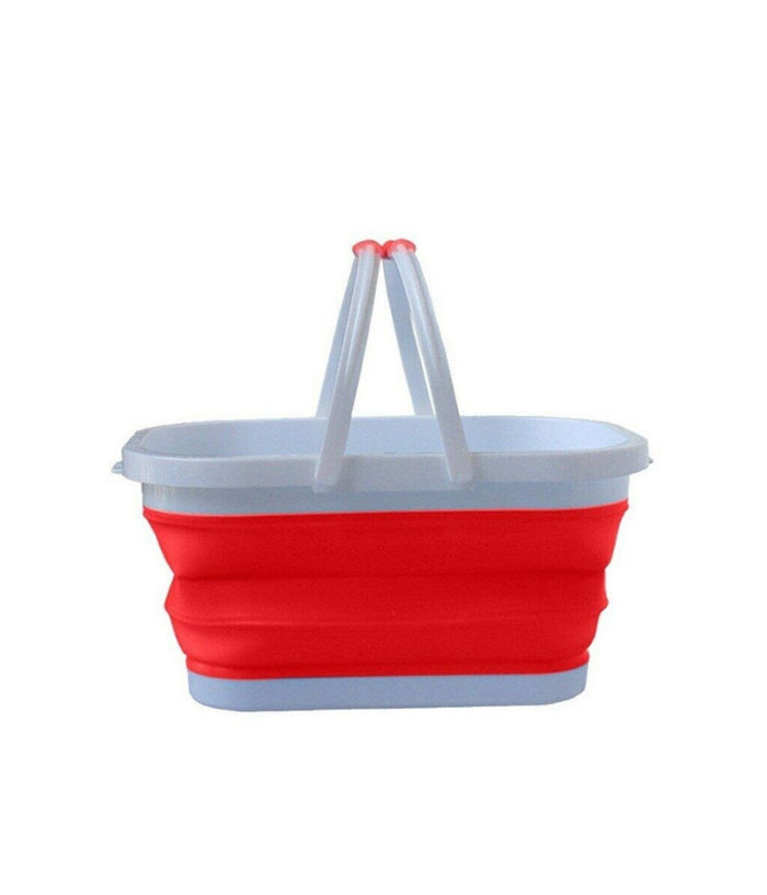 Cesto Pieghevole In Silicone Multiuso Bagno Cucina Pic Nic Alimenti 38x27x19cm         