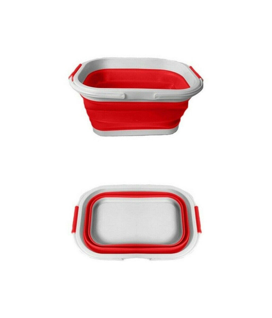 Cesto Pieghevole In Silicone Multiuso Bagno Cucina Pic Nic Alimenti 38x27x19cm         