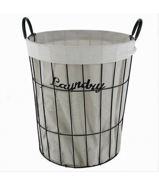 Cesto Porta Biancheria Contenitore In Tessuto Con Struttura Metallo Bagno 10632         