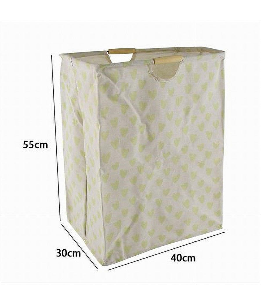 Cesto Porta Biancheria Cuori Gialli Contenitore Panni Sporchi Richiudibile 10620         