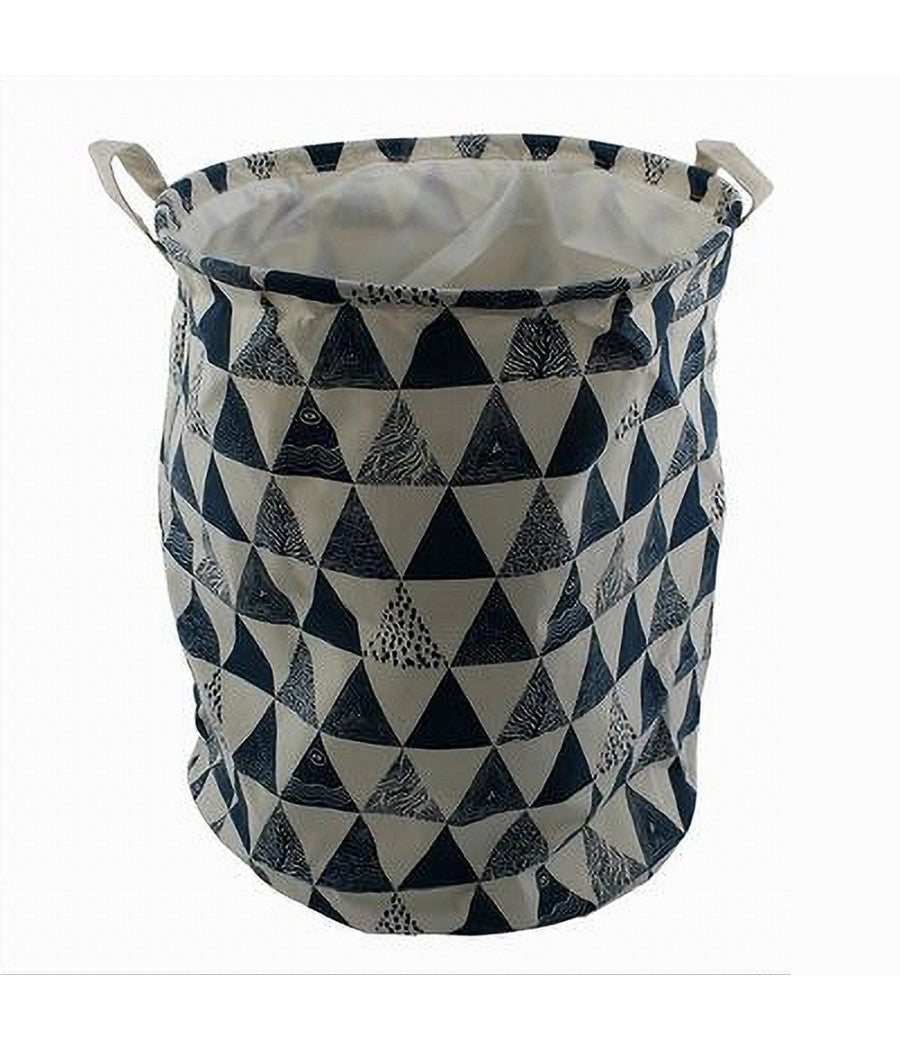 Cesto Porta Biancheria Vestiti Sporchi Pieghevole Motivo Triangoli 35x45cm 10476         
