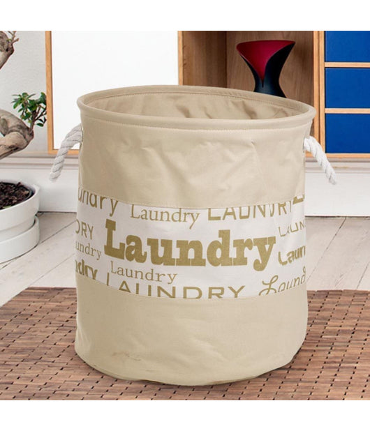 Cesto Porta Biancheria Vintage In Tessuto Con Scritta Portabiancheria 4 Colori         