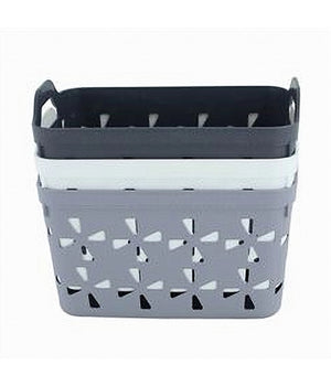 Cesto Porta Oggetti Cestino Porta Tutto Con Maniglie 26x17x17 Cm Assortiti 10725         