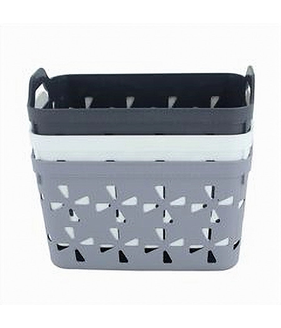 Cesto Porta Oggetti Cestino Porta Tutto Con Maniglie 26x17x17 Cm Assortiti 10725         