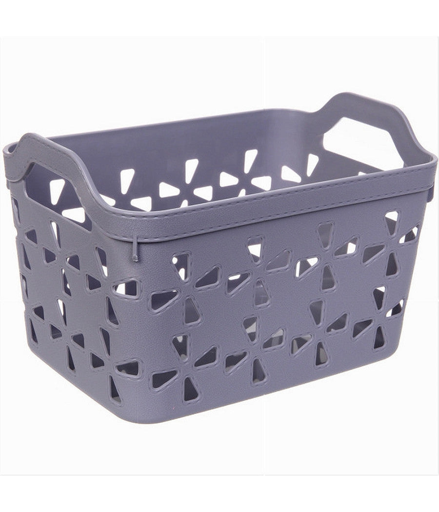 Cesto Porta Oggetti Cestino Porta Tutto Con Maniglie 26x17x17 Cm Assortiti 10725         