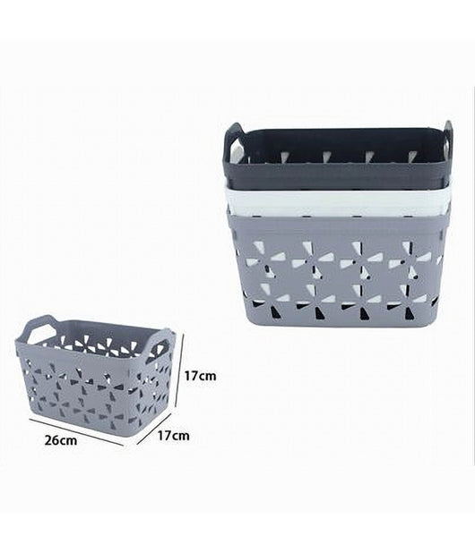 Cesto Porta Oggetti Cestino Porta Tutto Con Maniglie 26x17x17 Cm Assortiti 10725         