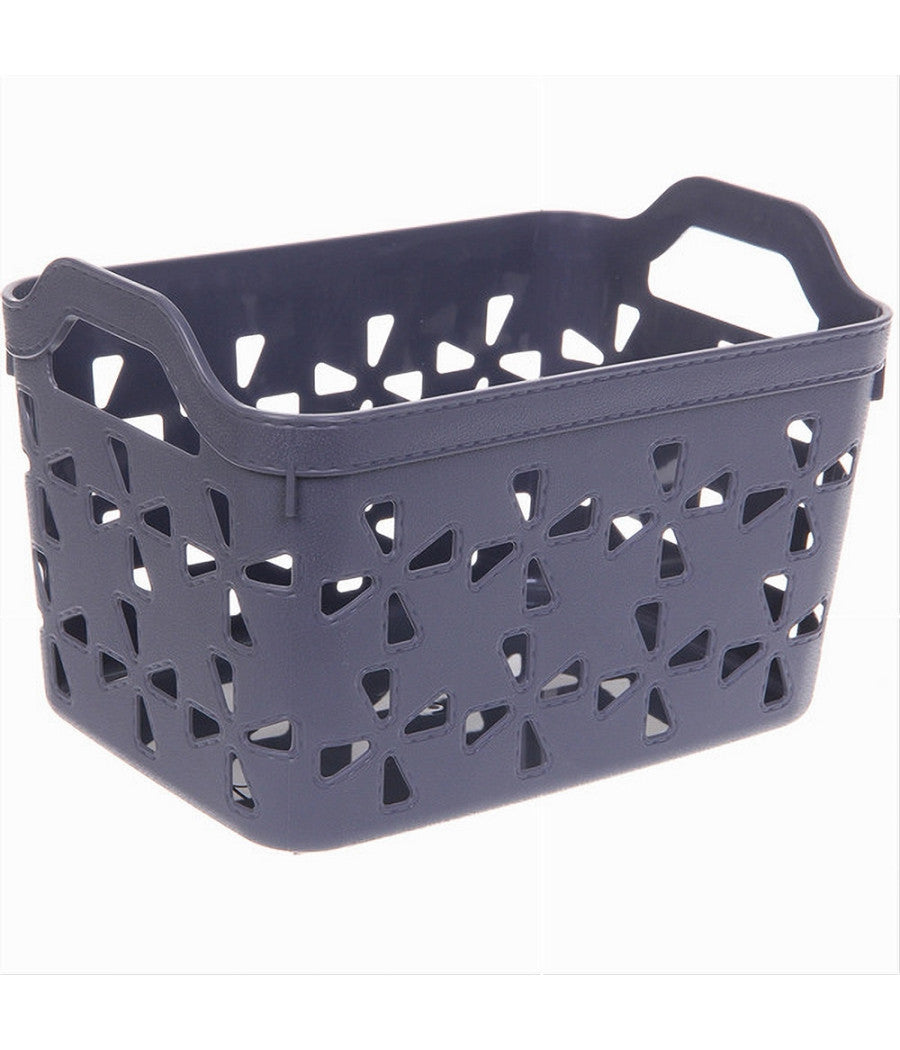 Cesto Porta Oggetti Cestino Porta Tutto Con Maniglie 26x17x17 Cm Assortiti 10725         