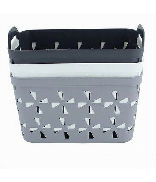 Cesto Porta Oggetti Cestino Porta Tutto Con Maniglie 31x21x21 Cm Assortiti 10726         