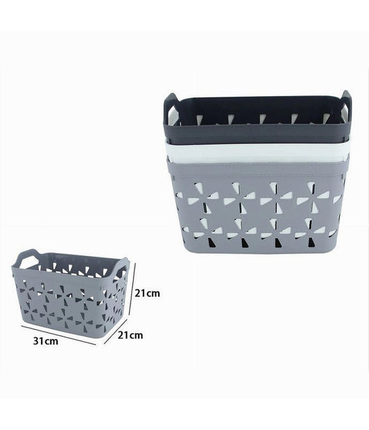 Cesto Porta Oggetti Cestino Porta Tutto Con Maniglie 31x21x21 Cm Assortiti 10726         