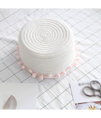 Cesto Porta Oggetti Per Biancheria In Corda Pon Pon Rosa Cestino 22x9.5 Cm 10666         