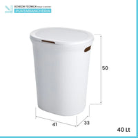 Cesto portabiancheria bianco capacità 40 lt