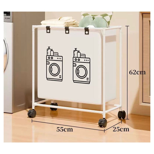 Trade Shop - Cesto Portabiancheria Per Lavanderia Con Scomparti Organizzare I Tessuti Vestiti -